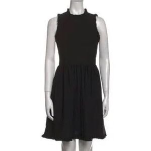 Kate Spade Black Mock Neck Ruffle Fit and Flare Dress - Size 0